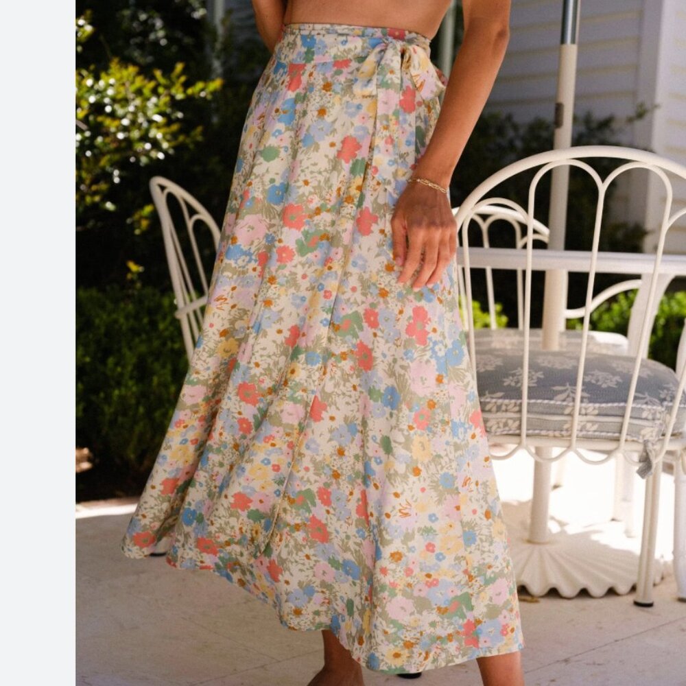 NWT Hermoza x Julia Berolzheimer Floral Ginger Wrap Skirt